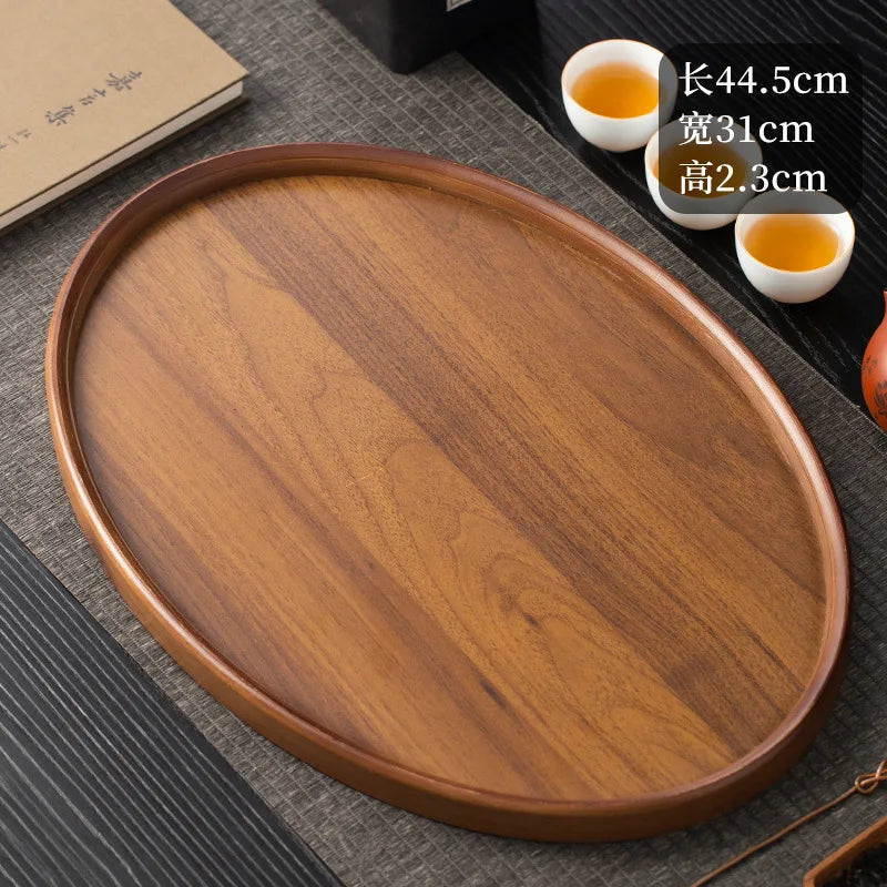 Wooden Decorative Serving Tray for Coffee Table and Home Decor Fruit Platter Decor Trays Serving Ware Food Dish Serving Platters